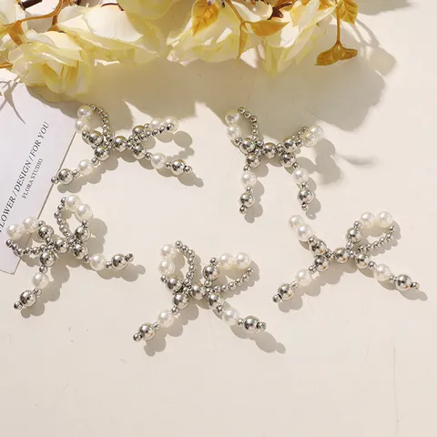 Ballett Stil Künstliche Perle Schleife DIY Zubehör Glas Perlen Schuhblume Schlüsselanhänger Handykette Handwerk Schmuck