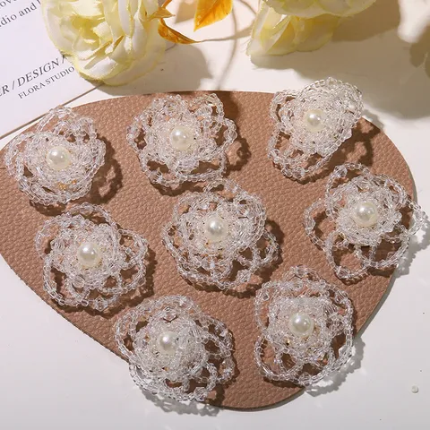 Handmade Beaded Flower DIY Accessories Glass Rice Beads Hair Clip Earring Craft Supplies Vintage Fashion Jewelry