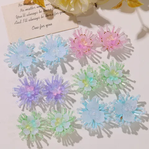 Glas Perle Blume DIY Zubehör Sommer Insel Urlaub Stil Süße Haar Ohrring Schuh Blume Charms