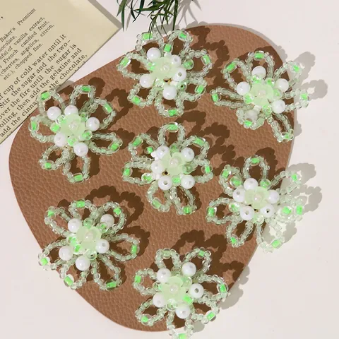 Handgemachte Glasperlen Blume DIY Zubehör Süße Blumen Anhänger Für Ohrringe Haarklammern Schuhe Dekoration Handwerk Schmuckherstellung