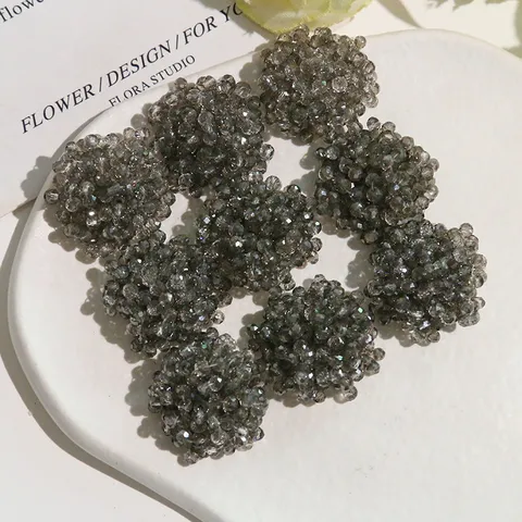 DIY Crystal Flower Bead Cluster Handmade Glass Seed Beaded Flower Apparel Shoes Accessories Craft Jewelry Component