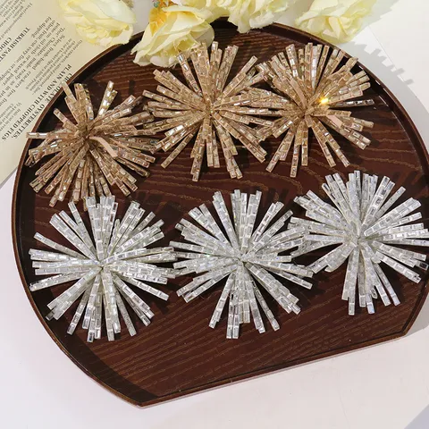 Rhinestone Firework Flower Patches Handmade Woven DIY Craft Applique For Clothes Shoes Hats Hair Accessories
