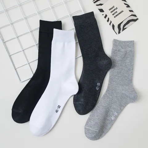 Calze da Uomo Tinta Unita Business Casual Taglia Forte Poliestere Traspirante Alta Elasticità