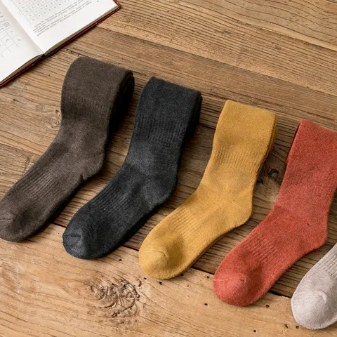 Calze Sopra il Ginocchio Donna Casual Spugna Spessa Cotone Poliestere Tinta Unita Inverno Calde