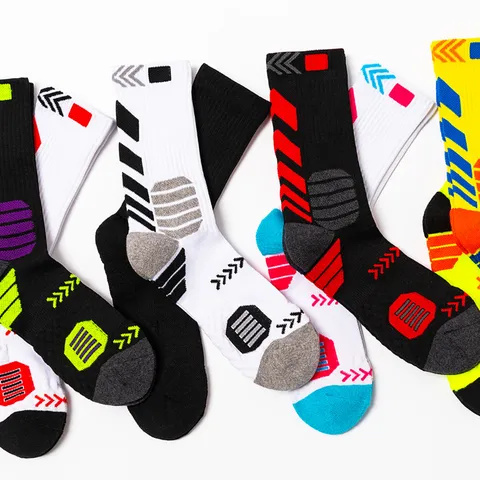 Men's Elite Basketball Socks Athletic Cushion Crew Socks Breathable Non Slip Professional Sports Socks