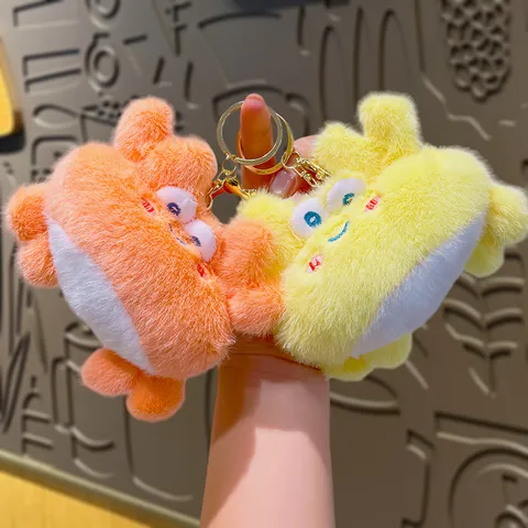 Cute Ocean Animal Plush Crab Lobster Keychain Kawaii Stuffed Sea Creature Toy Bag Pendant Accessory For Kids Party Favors Gift