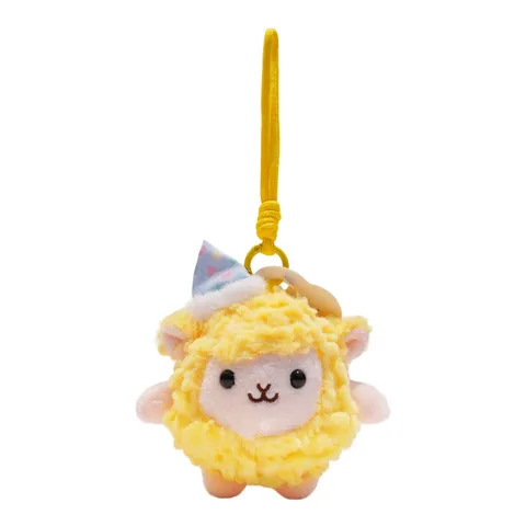 Simpatico Ciondolo in Peluche a Forma di Pecorella Cartone Animato Peluche per Borsa Portachiavi Con Cappello da Festa Morbida Bambola di Agnello per Bambini Donna Regalo