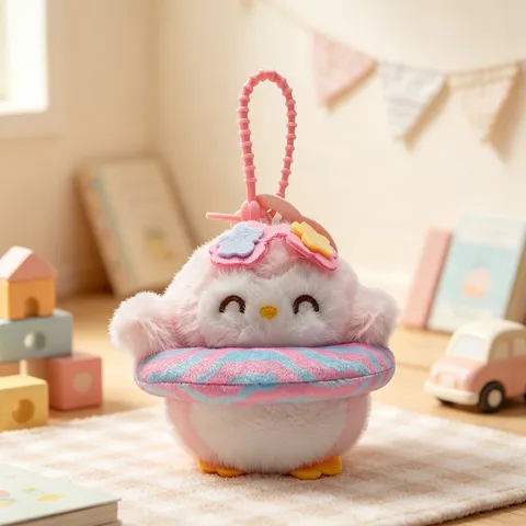 Süß Plüsch Pinguin Schwimmring Schlüsselanhänger Cartoon Tier Tasche Charm Mini Stofftier Schlüsselring Ornament Für Schulranzen Rucksack Schlüssel Dekoration Geschenk