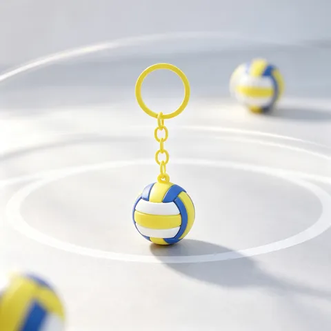 Portachiavi Palla Stile Sportivo in Silicone 3D Basket Calcio Portachiavi Ciondolo per Borsa Regalo