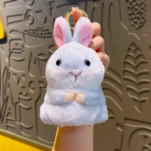 Cute Plush Cartoon Rabbit Hamster Keychain Doll Soft Backpack Pendant Decoration Small Gift For Party Gathering Accessories