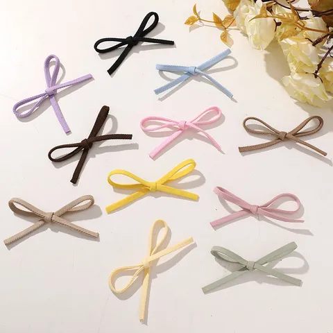 Coreano Dulce Lindo Color Caramelo Tela Lazo DIY Bolso Clip Lateral Sombrerería Zapato Flor Calcetines Accesorios Moda Lazo Decoración