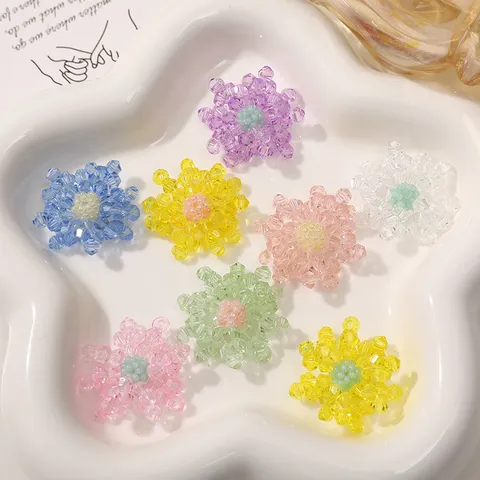 Handgemachte Kristallglas Reiskorn Perle Blume DIY Zubehör Retro Chinesischer Stil Perlen Ohrring Haarnadel Material Handwerk