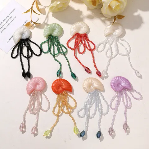 Parche Caracola Resina Creativo Cuentas Cristal Borla DIY Pinza Lateral Broche Tocado Zapatos Sombreros Accesorios Joyería