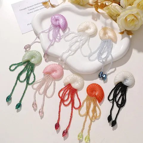 Parche Caracola Resina Creativo Cuentas Cristal Borla DIY Pinza Lateral Broche Tocado Zapatos Sombreros Accesorios Joyería