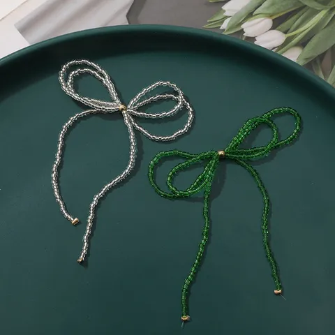 Handgemachte Glasperlen Schleife Haaraccessoires DIY Bastelmaterial Süßer Stil Modeschmuck Herstellung