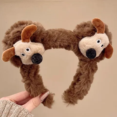Schattige Pluche Cartoon Dier Oor Haarband Zachte Pluizige Haarring Zoete Dagelijkse Make-up Gezicht Wassen Hoofddeksel Voor Vrouwen Meisjes