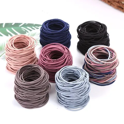 Elatici per Capelli in Nylon senza Cuciture Minimalisti Alta Elasticità Anelli per Capelli da Donna Accessori Quotidiani