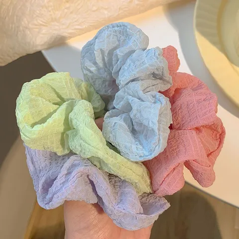 Scrunchie in Tessuto Minimalisti Corde per Capelli Elastiche Morbide Simpatico Supporto per Coda di Cavallo Accessori per Capelli Donna