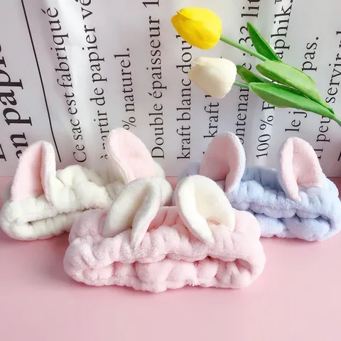 Carino Fascia per Orecchie di Gatto Lav viso Morbido Peluche Trucco Fascia per Capelli Dolce Animale Orecchie Cerchietti per Capelli Cura Quotidiana Accessori per Capelli