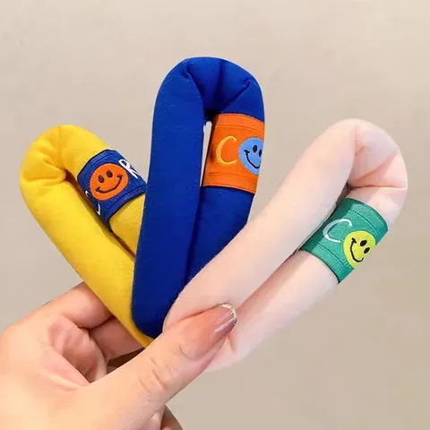 Fermaglio per Capelli con Faccina Sorridente in Tessuto Spugna Bolla Carino Accessori per Capelli Dolci Giornalieri per Donne e Ragazze