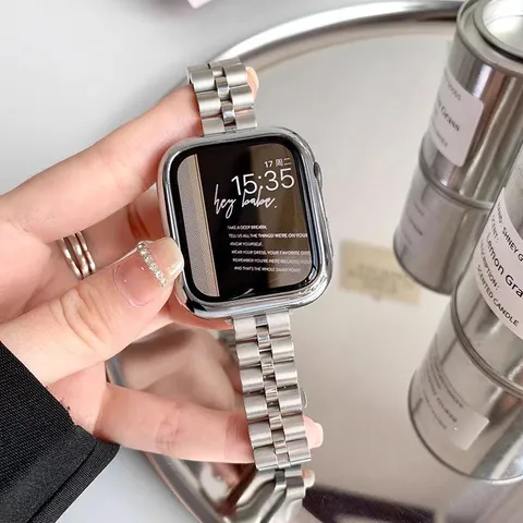 Stainless Steel Watch Band For Apple Watch Series Ultra SE Metal Replacement Strap Women Fashion Wristband