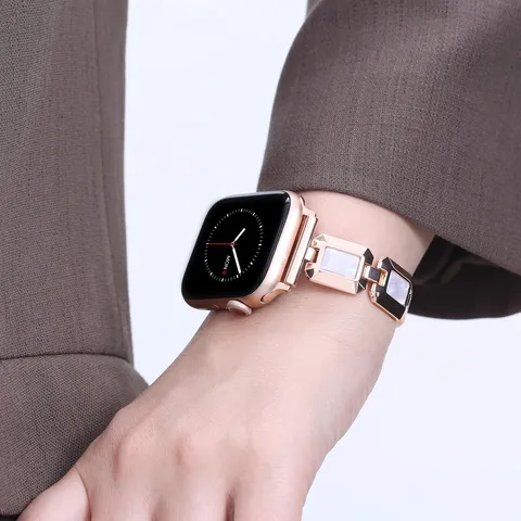 High-End Kreative Metall Und Harz Smartwatch Ersatzarmband Kompatibel Mit Apple Watch Mode Uhrenarmband