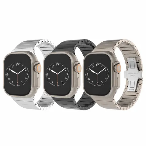Cinturino per Orologio in Metallo di Acciaio Inossidabile con Chiusura Deployant Banda di Ricambio per Smartwatch Accessorio di Lusso alla Moda