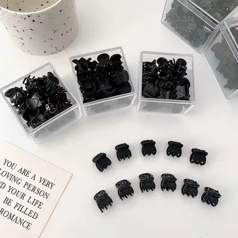 Mollette per Capelli Mini Nere in Plastica Resina Mollette per Capelli Piccole Mollette per Capelli Scoiattolo Accessori per Capelli Scoiattolo per Donne Ragazze