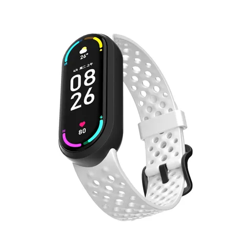 Correa De Reloj Inteligente De Silicona Agujeros Transpirables Reemplazo Con Hebilla Para Rastreador De Fitness