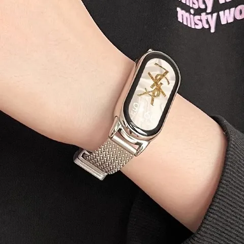 Cinturino Magnetico in Acciaio Inossidabile con Motivo a Grano per Xiaomi Smart Band Cinturino di Ricambio in Metallo Gioielli