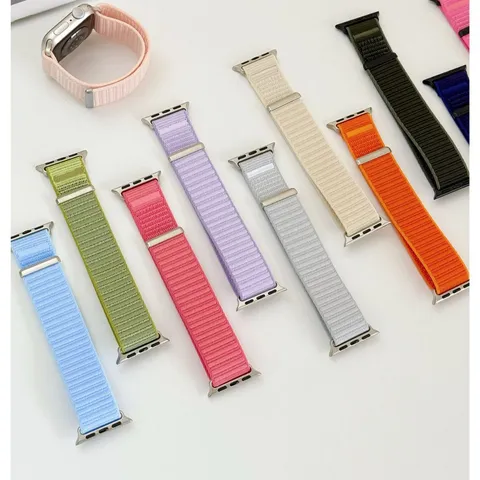 Nylon Woven Loop Strap For Smartwatch Breathable Replacement Wristband With Secure Metal Buckle Fashion Sport Band