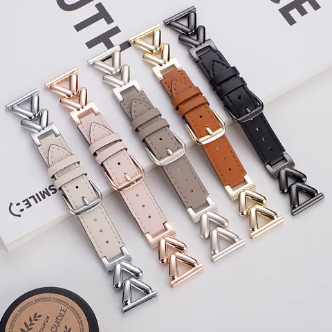 Cinturino in Pelle e Metallo a Forma di V da Donna per Accessori Apple Watch