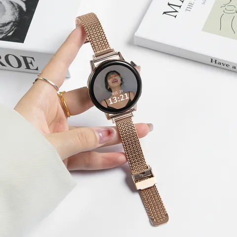 Cinturino per Orologio in Acciaio Inossidabile Maglia Metallica Con Chiusura Compatibile Con Orologio Huawei Donna Moda Accessori Ricambio
