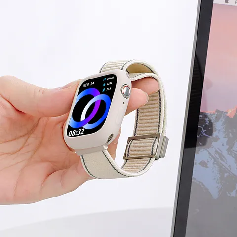 Cinturino per Orologio in Nylon Intrecciato Con Fibbia Magnetica Colore Laterale Cinturino di Ricambio per Smartwatch