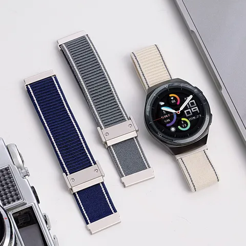 Cinturino per Orologio in Nylon Intrecciato Con Fibbia Magnetica Colore Laterale Cinturino di Ricambio per Smartwatch