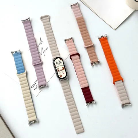 Correa de Reloj de Silicona con Bucle Magnético Correa de Repuesto para Pulsera Inteligente Accesorios Casuales de Moda