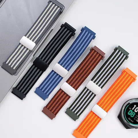 Cinturino per Orologio in Nylon Intrecciato Chiusura Magnetica Cinturino di Ricambio per Smartwatch Accessori per Polsino Traspiranti