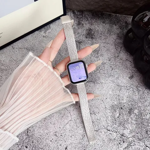 Cinturino di Ricambio in Rete Metallica di Acciaio Inossidabile Compatibile Con Smartwatch Fashion