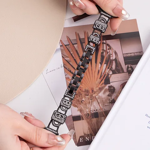 Cinturino in Metallo di Lusso Con Strass Lucido Stile Designer Ricambio per Apple Watch Gioielli da Donna