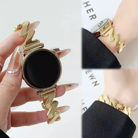 Cinturino per Orologio in Metallo con Motivo Ondulato alla Moda Cinturino di Ricambio Elegante in Acciaio Inossidabile per Accessori per Orologi