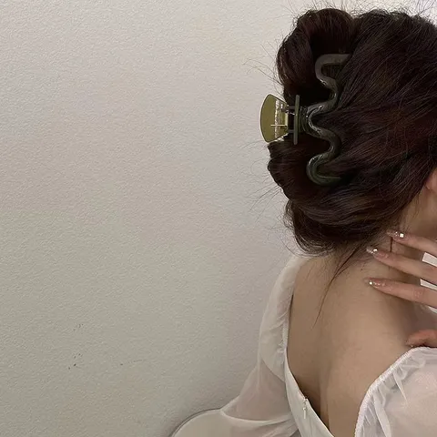 Grande Molla per Capelli Trasparente Ondulata Colore Gelé in Resina Shark Clip Accessori per Capelli Moda Coreana per Donna Styling Capelli