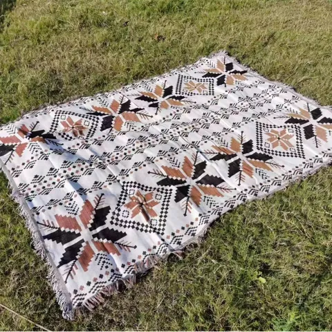 Böhmische Geometrische Quastendecke Polyester Multifunktionale Sofaüberwurf Outdoor Camping Gewebter Teppich Für Wohnzimmer Schlafzimmer Hausdekor