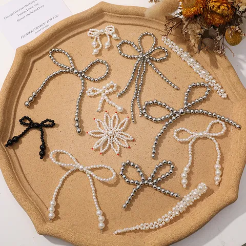 DIY Perla Artificial Lazo Abalorios Dijes para Zapatos Flor Metal Colgantes Bolso Accesorios Artesanales