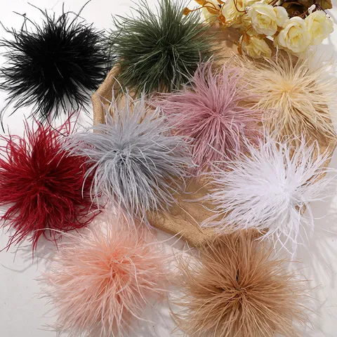 Pinza de Pelo de Flor de Pluma de Avestruz Accesorios DIY Adornos de Pelo Suaves Para Mujeres Otoño Invierno Sombrerería Suministro Manualidades