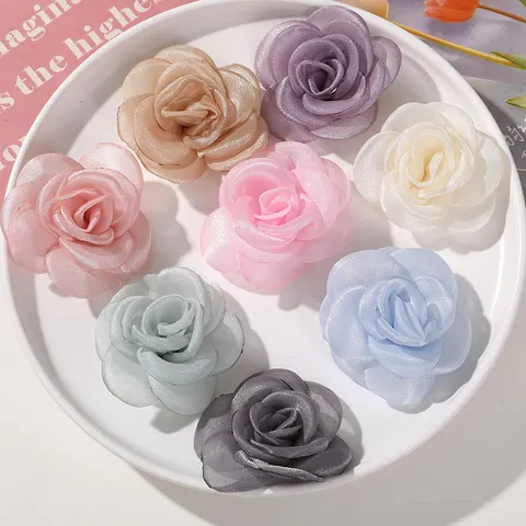 Accesorios para el Cabello de Niños DIY Hecho a Mano Malla Flor Pinzas para el Cabello Material de Manualidades Suministros para Fabricación de Joyas
