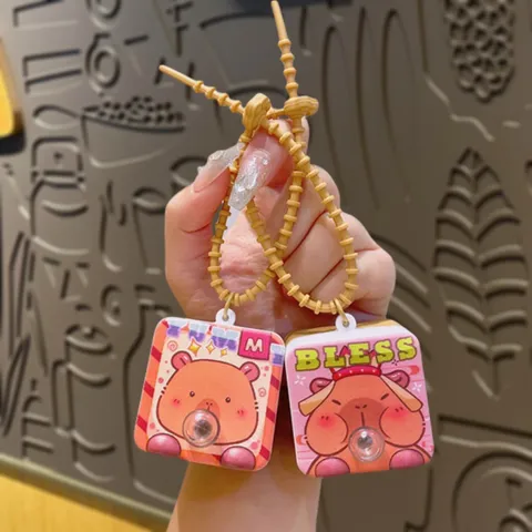 Llavero de Capybara Soplador de Burbujas de Descompresión Creativo Lindo Colgante de Animal Llavero de Coche Juguete Regalo Accesorio