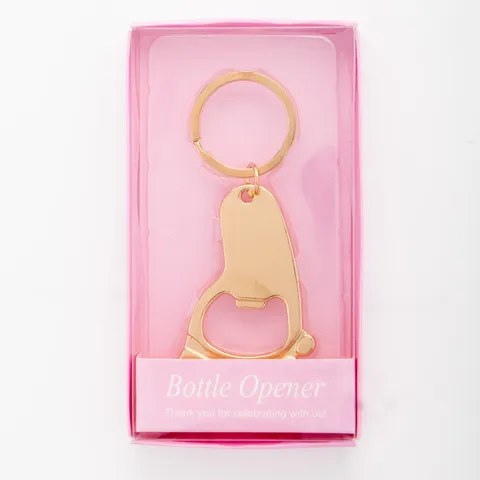 Llavero de Huella de Bebé Dorado Lindo Abridor de Botellas Multifuncional de Metal Con Caja de Regalo Rosa para Fiesta Boda Souvenir