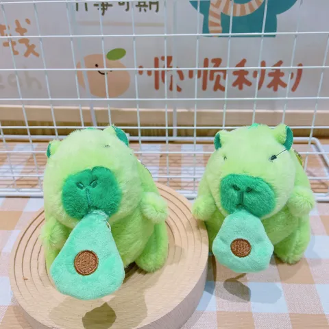 Χαριτωμένο Καρτούν Καπιμπάρα Αβοκάντο Βελούδο Μπρελόκ Κρεμαστό Μαλακό Ζώο Λουτρινο Παιχνίδι Κλειδοθήκη Δώρο