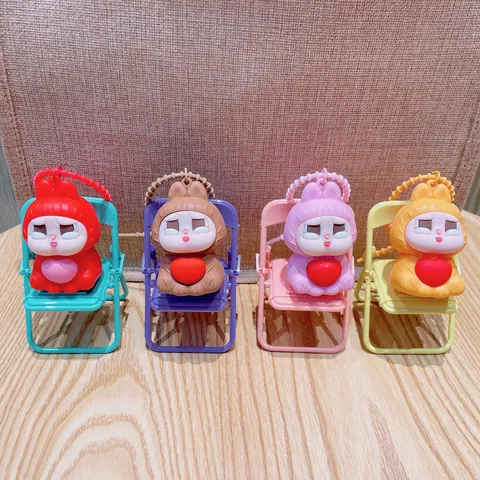 Cute Silicone Rabbit Squishy Keychain Decompression Stress Relief Bag Pendant Cartoon Animal Car Key Ring Gift
