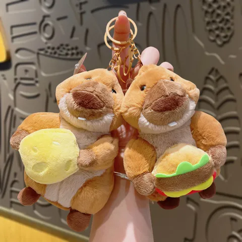 Süßes Marmott Plush Spielzeug Schlüsselanhänger Stofftier Taschenanhänger Cartoon Essen Puppe